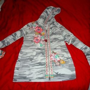 Johnny was size small zip up hoodie
